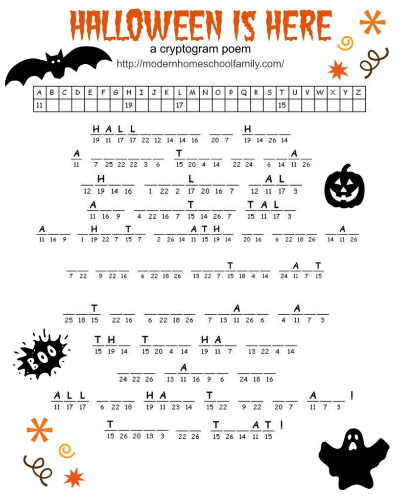 Free Halloween Printable Activity Sheets |Modern