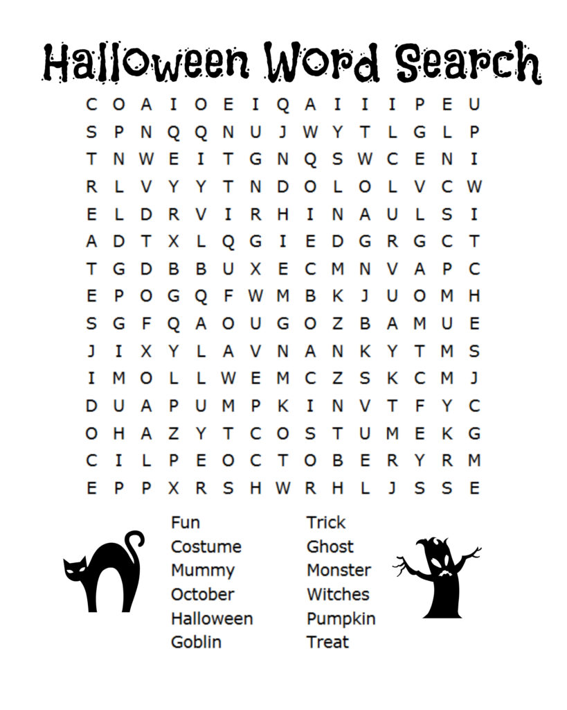 Free Halloween Word Search & Counting Printables