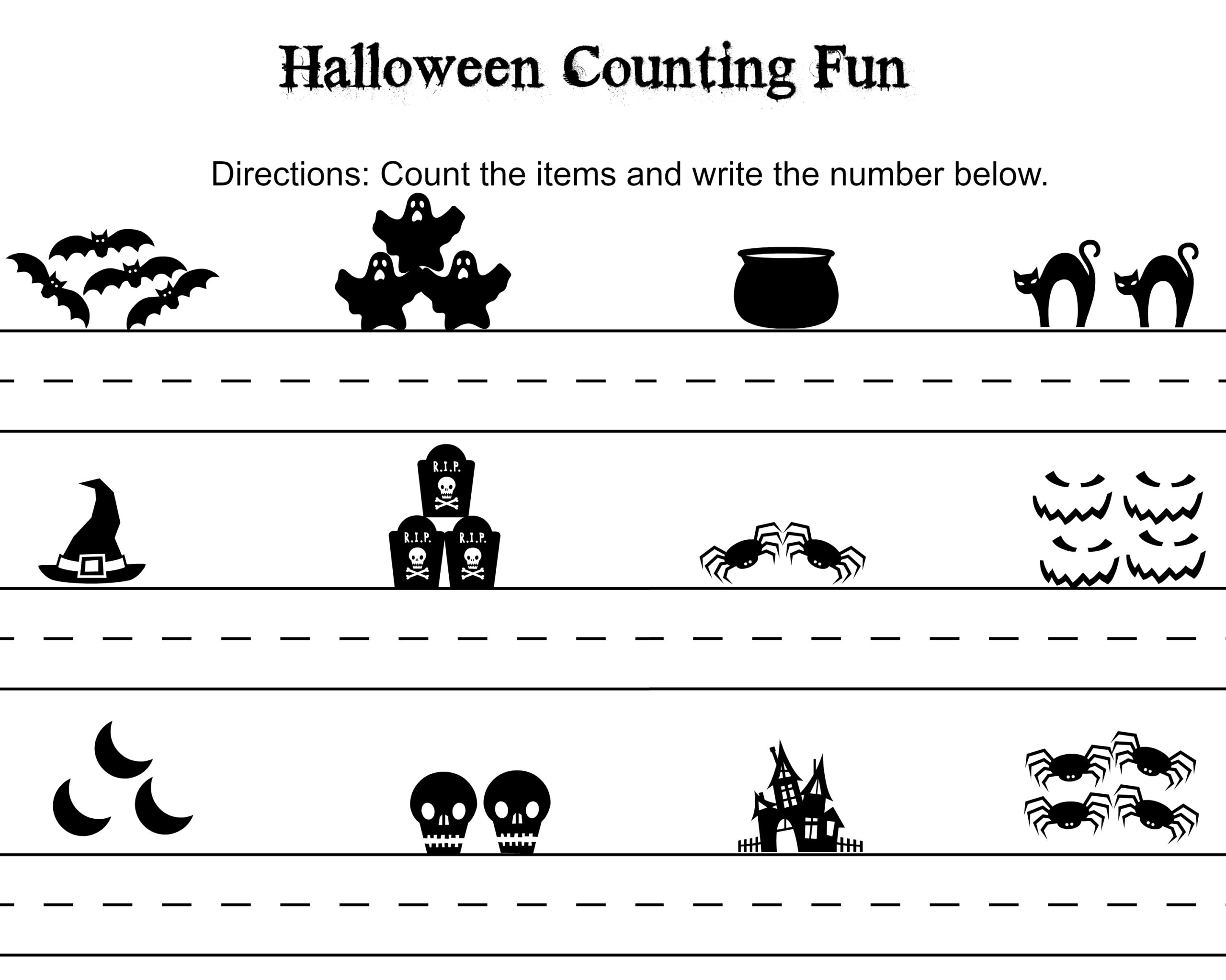 Free Halloween Word Search &amp;amp; Counting Printables