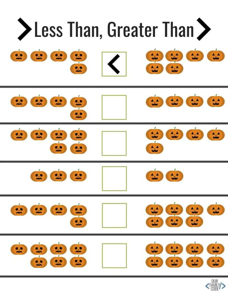 Free Halloween Worksheets For Kids! | Our Family Code