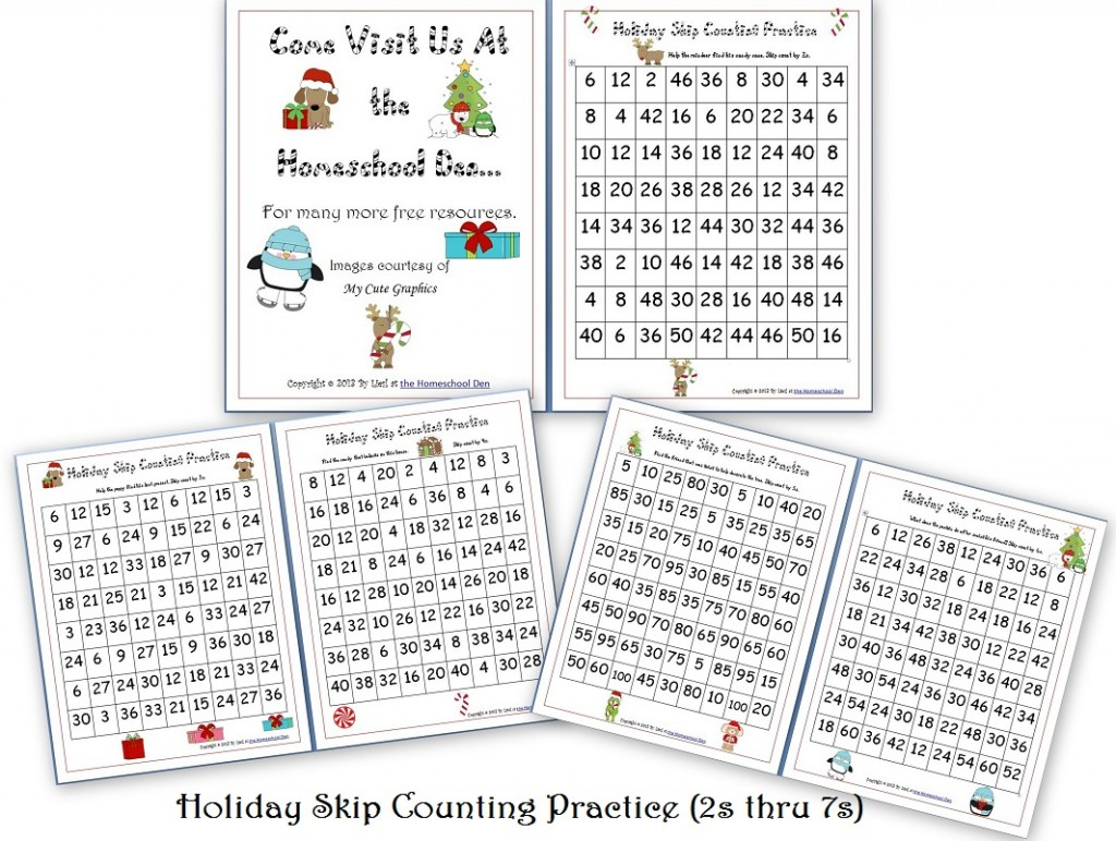 Free Holiday Skip Counting Pages (2S Thru 7S) - Homeschool Den