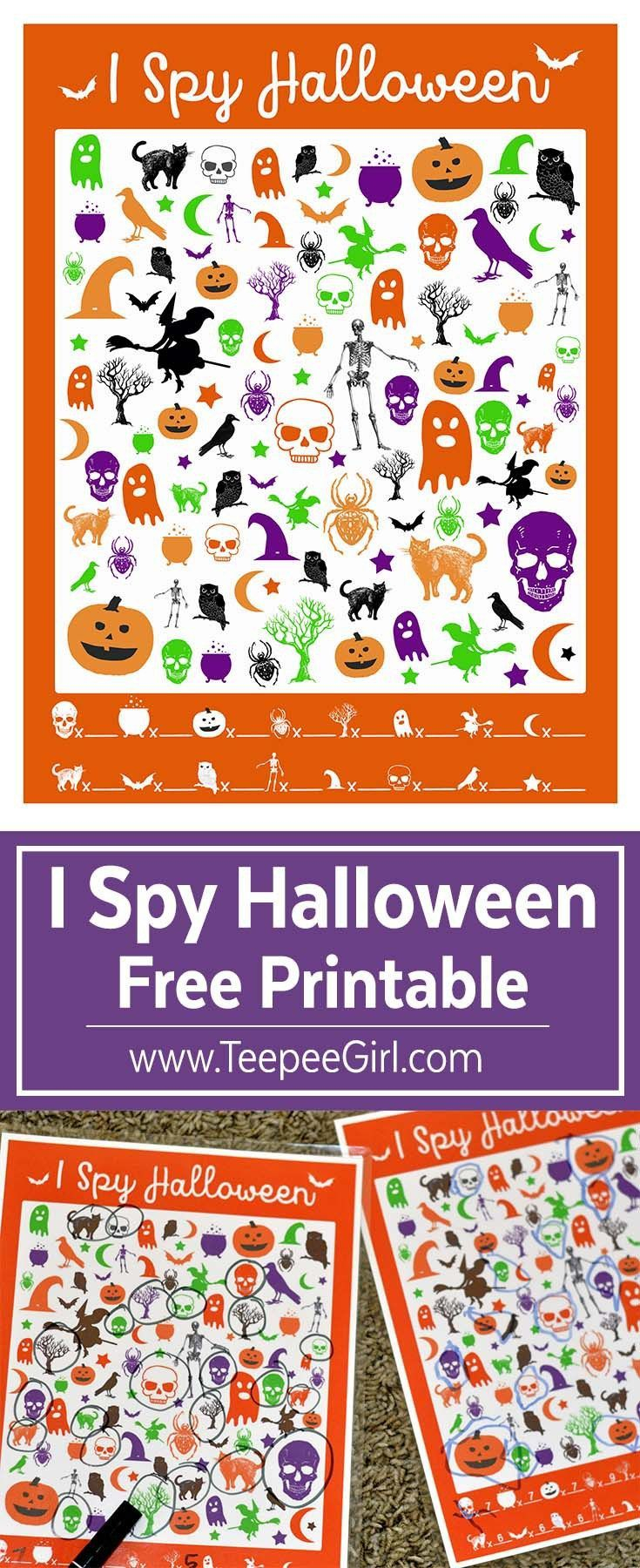 Free I Spy Worksheets Halloween