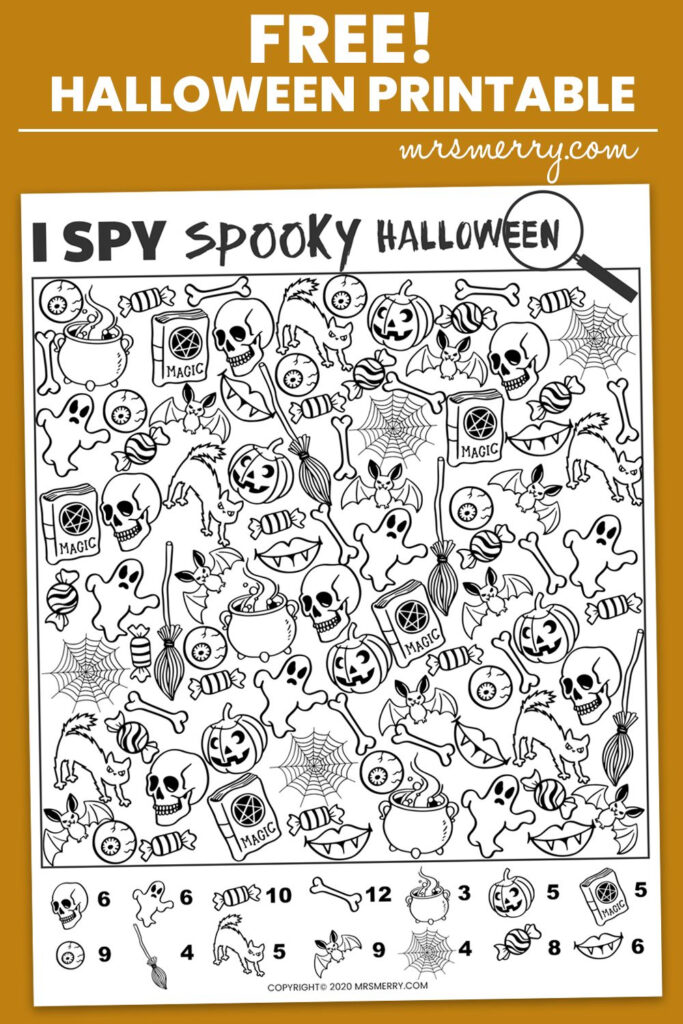 Free I Spy Halloween Printable   Spooky Halloween Activity