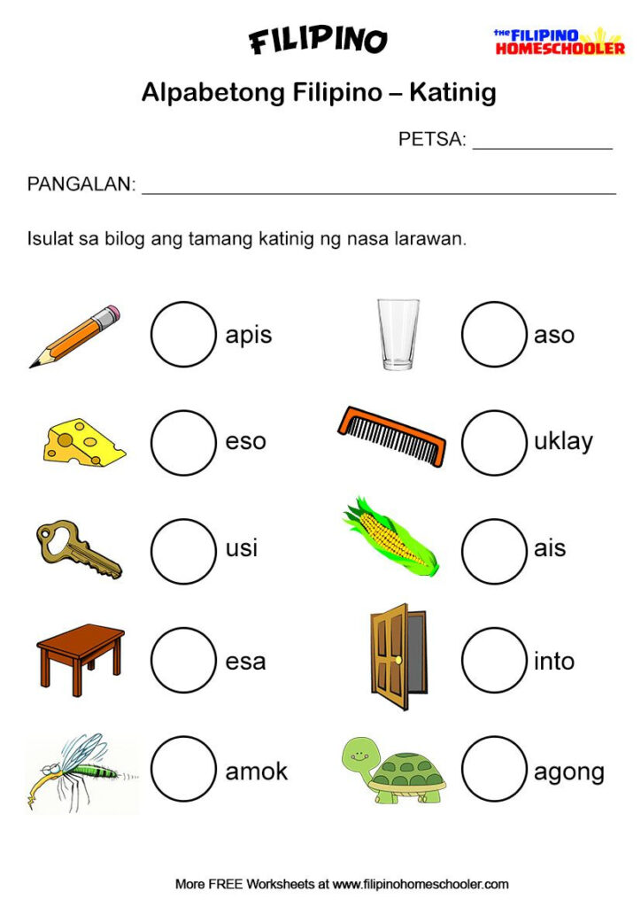 Free Katinig Worksheets (Set 2) – The Filipino Homeschooler Intended For Letter H Worksheets Tagalog