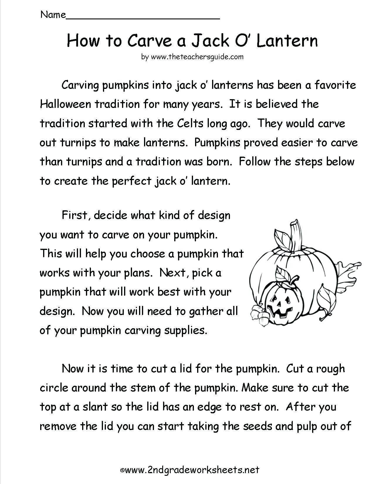 Free Kindergarten Halloween Worksheets Printable 3Rd Grade