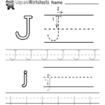 Free Letter J Alphabet Learning Worksheet For Preschool With Regard To Tracing Letter J