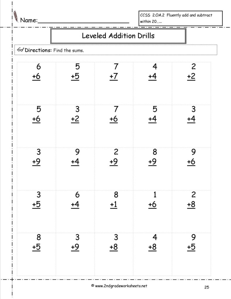 Free Mathorksheets Second Grade Multiplication Table