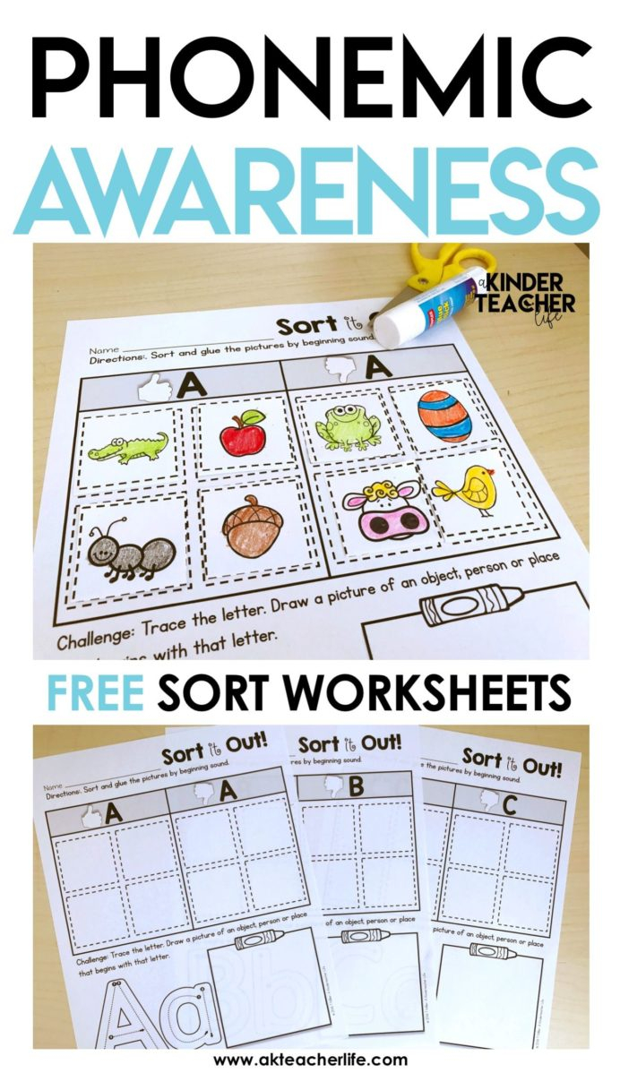 Free Phonemic Awareness Sorting Worksheets Phonics