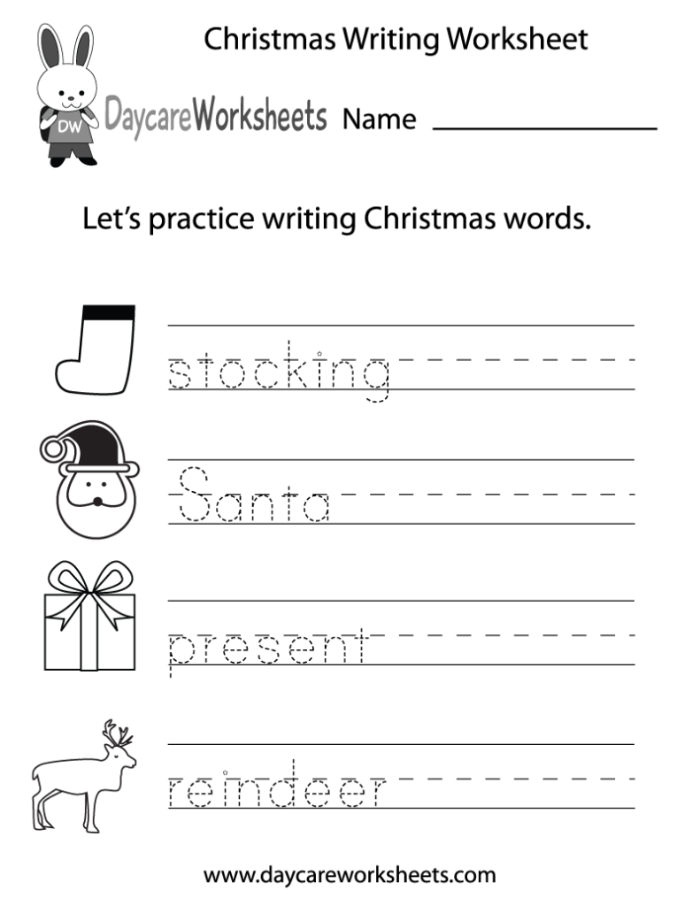 Free Preschool Christmas Writing Worksheet | Christmas