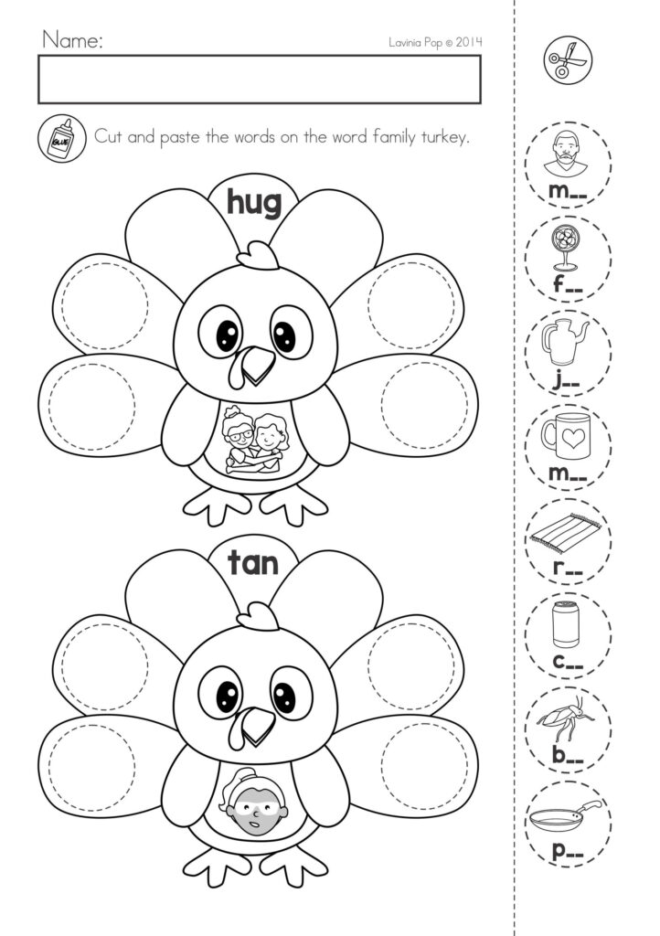 Free Preschool Printables Cut And Paste Worksheet Four Line