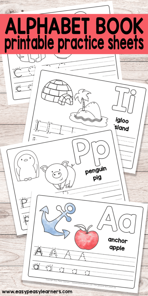 Free Printable Alphabet Book   Alphabet Worksheets For Pre K With Alphabet Tracing Book