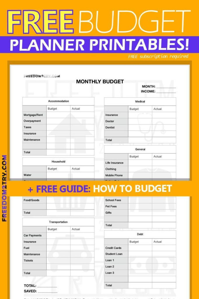 Free Printable Budget Planner How To Budget | Budgeting