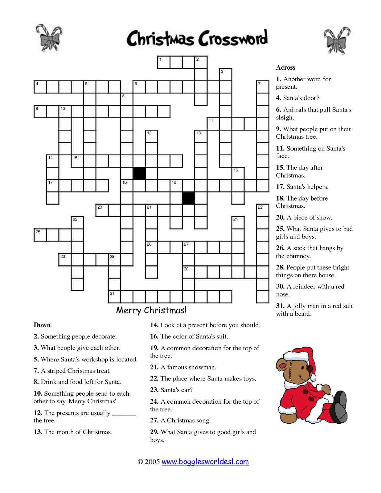 Free Printable Cards: Free Printable Crossword Puzzles