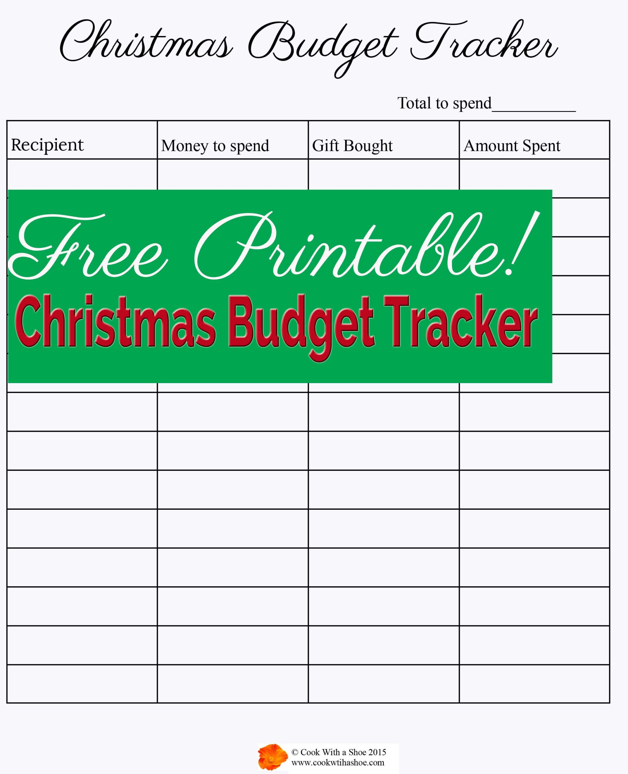 Free Printable! Christmas Budget Tracker | Christmas On A