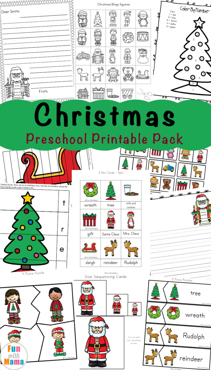 Free Printable Christmas Worksheets For Preschoolers Holiday