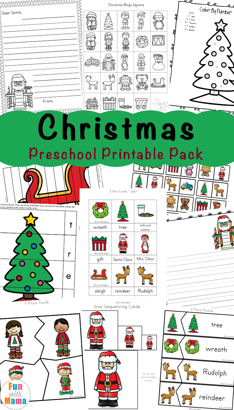 Free Printable Christmas Worksheets Fun With Mama Preschool