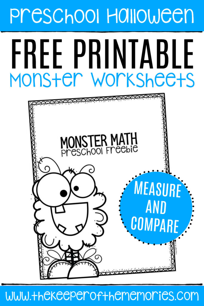 Free Printable Comparing Monsters Halloween Preschool Worksheets