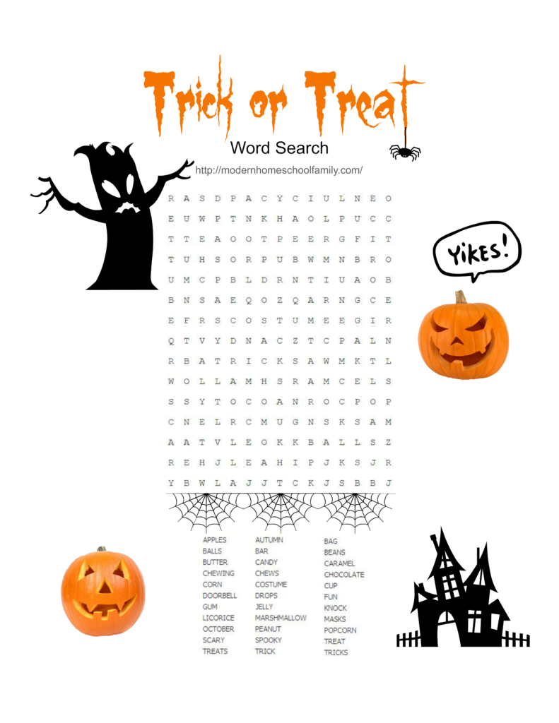 Free Printable Halloween Activity Sheets For Elementary