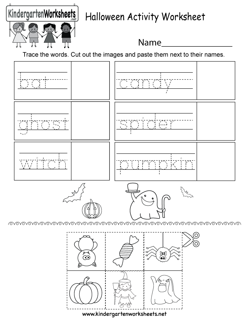 Free Printable Halloween Activity Worksheet For Kindergarten