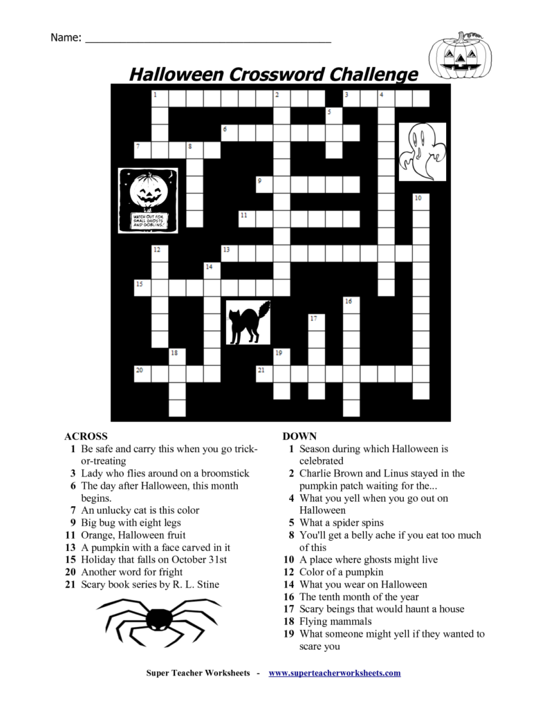 Free Printable Halloween Crosswords | Halloween Puzzles Free Printable Halloween Crosswords | Halloween Puzzles