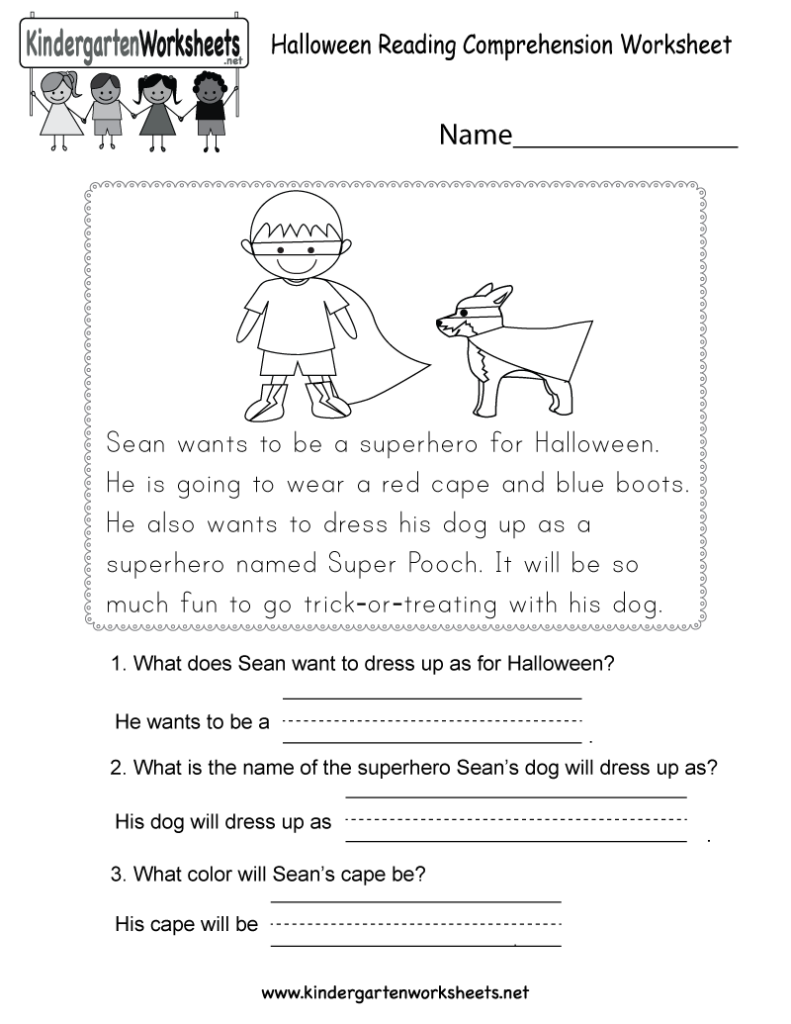 Free Printable Halloween Reading Comprehension Worksheet For