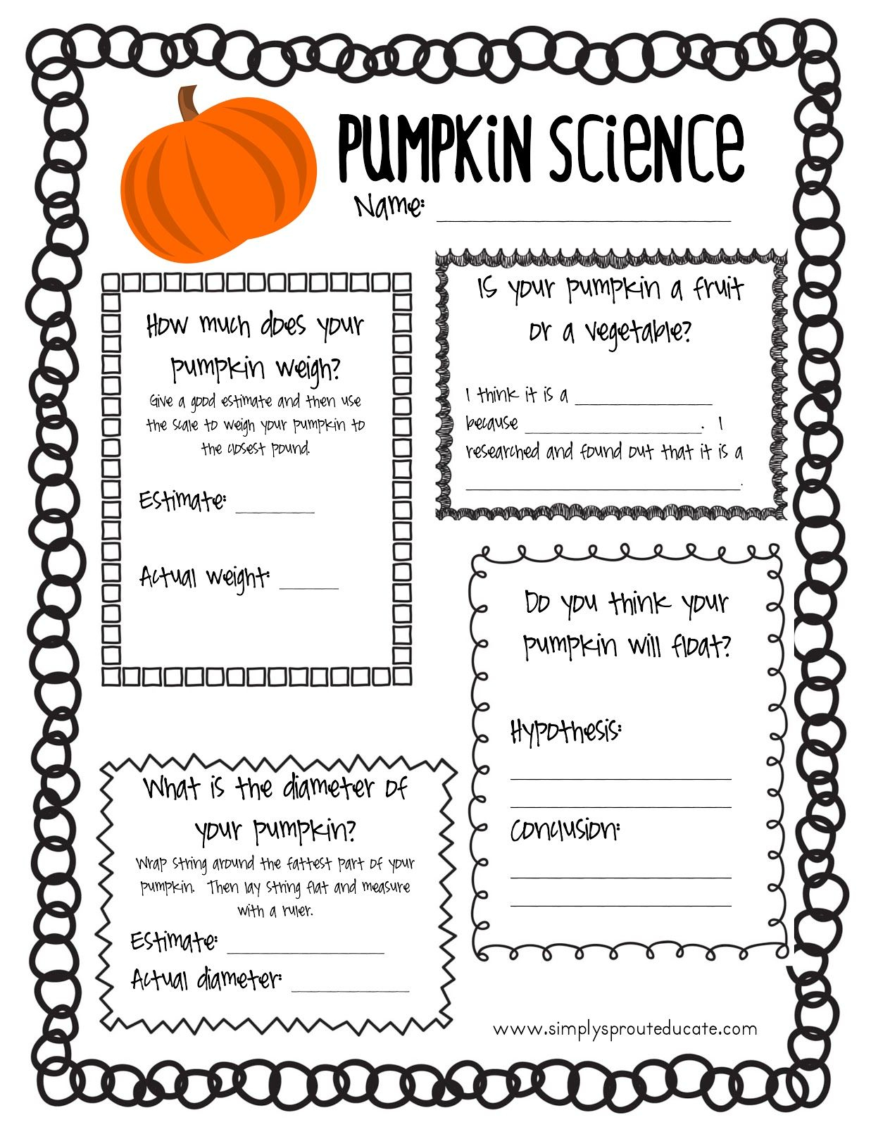 Free Printable Halloween Science Pumpkin Fun Activity