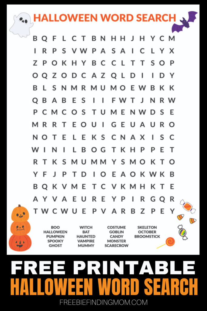 Free Printable Halloween Word Search In 2020 | Halloween