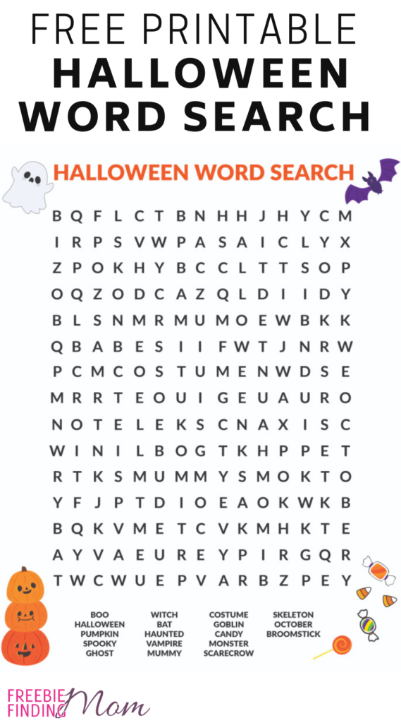 Free Printable Halloween Word Search In 2020 | Halloween