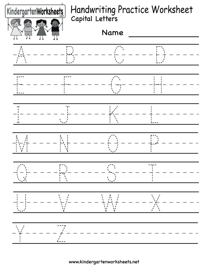 Free Printable Handwriting Practice Worksheet For Kindergar