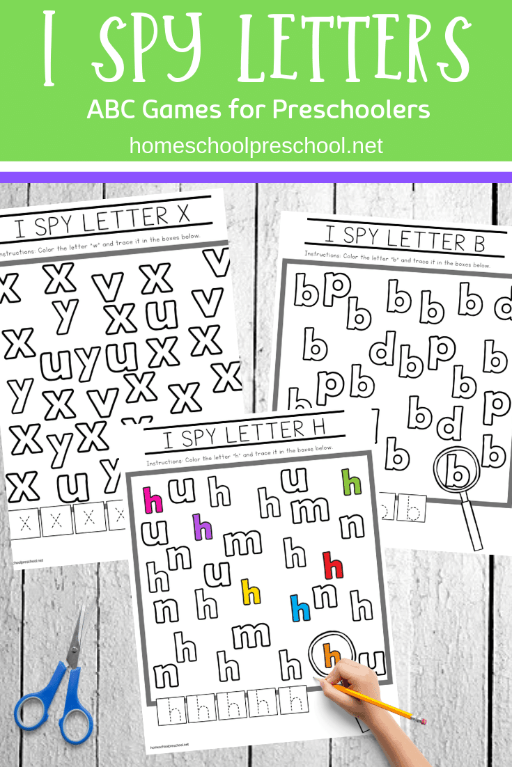 Free Printable I Spy Letters Alphabet Worksheets