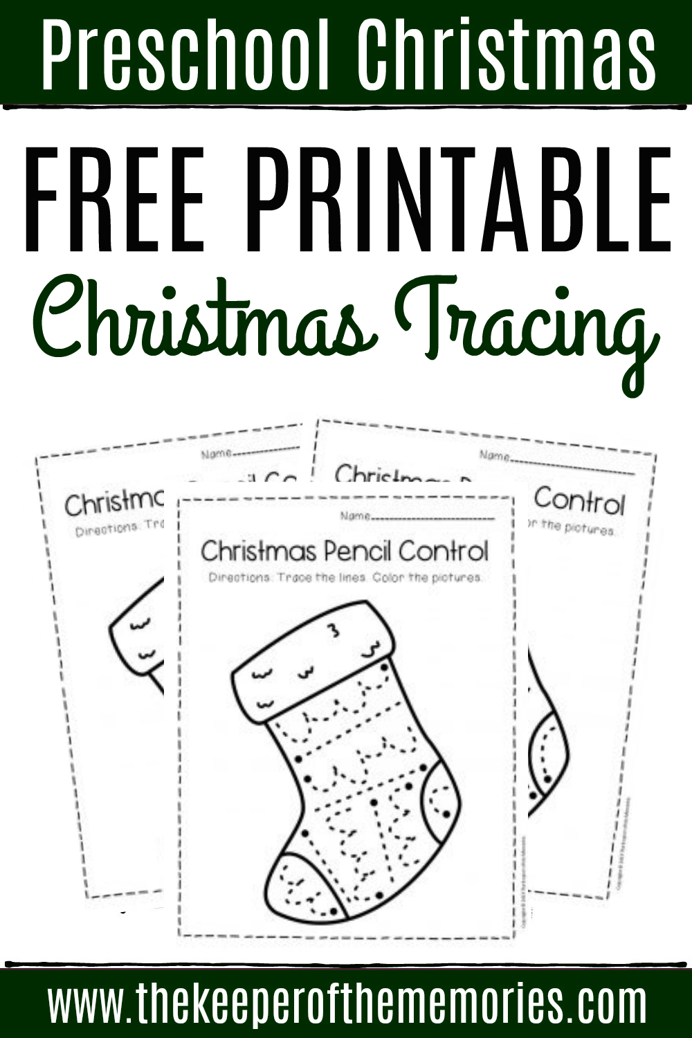 Free Printable Pencil Control Christmas Preschool Worksheets