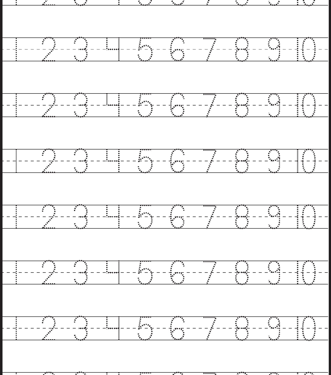 Free Printable Sheets For Preschool Number Tracing Worksheet