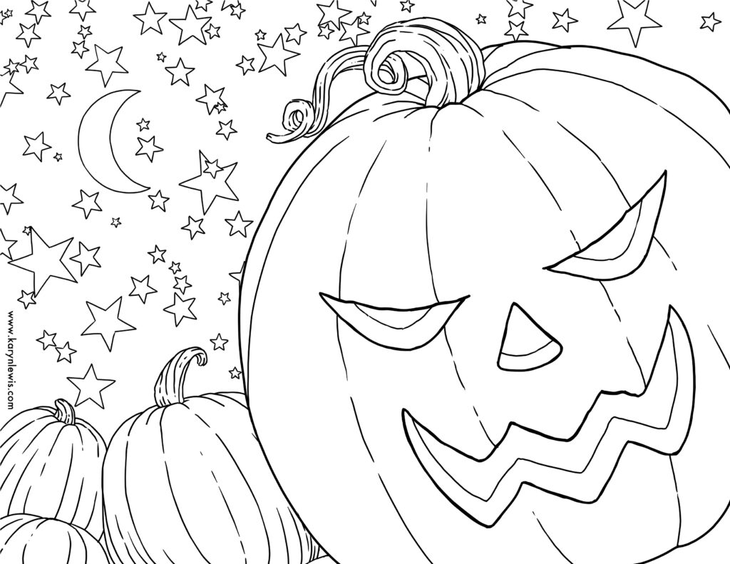 Free Pumpkin Patch Halloween Coloring Page | Karyn Lewis