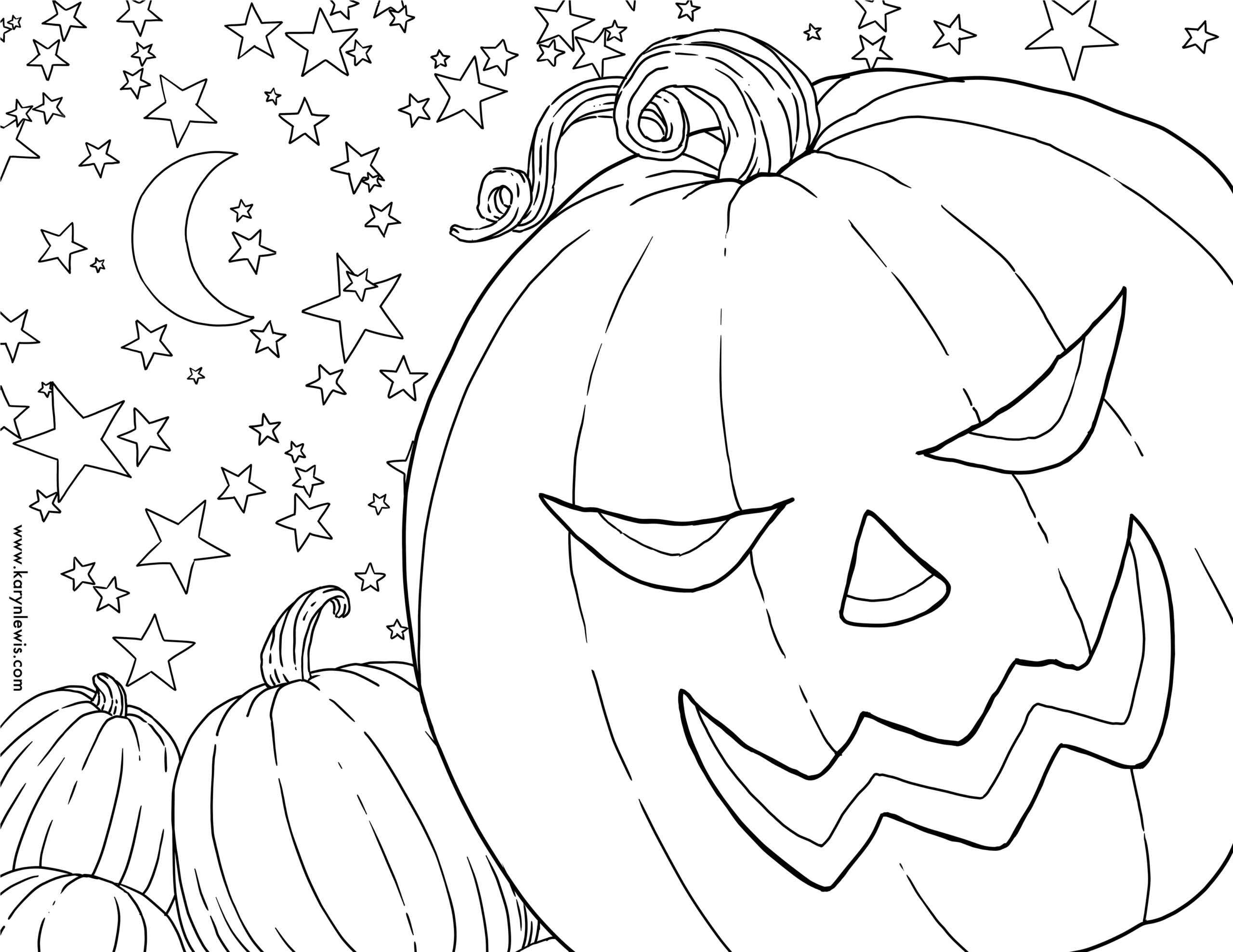 Free Pumpkin Patch Halloween Coloring Page | Karyn Lewis