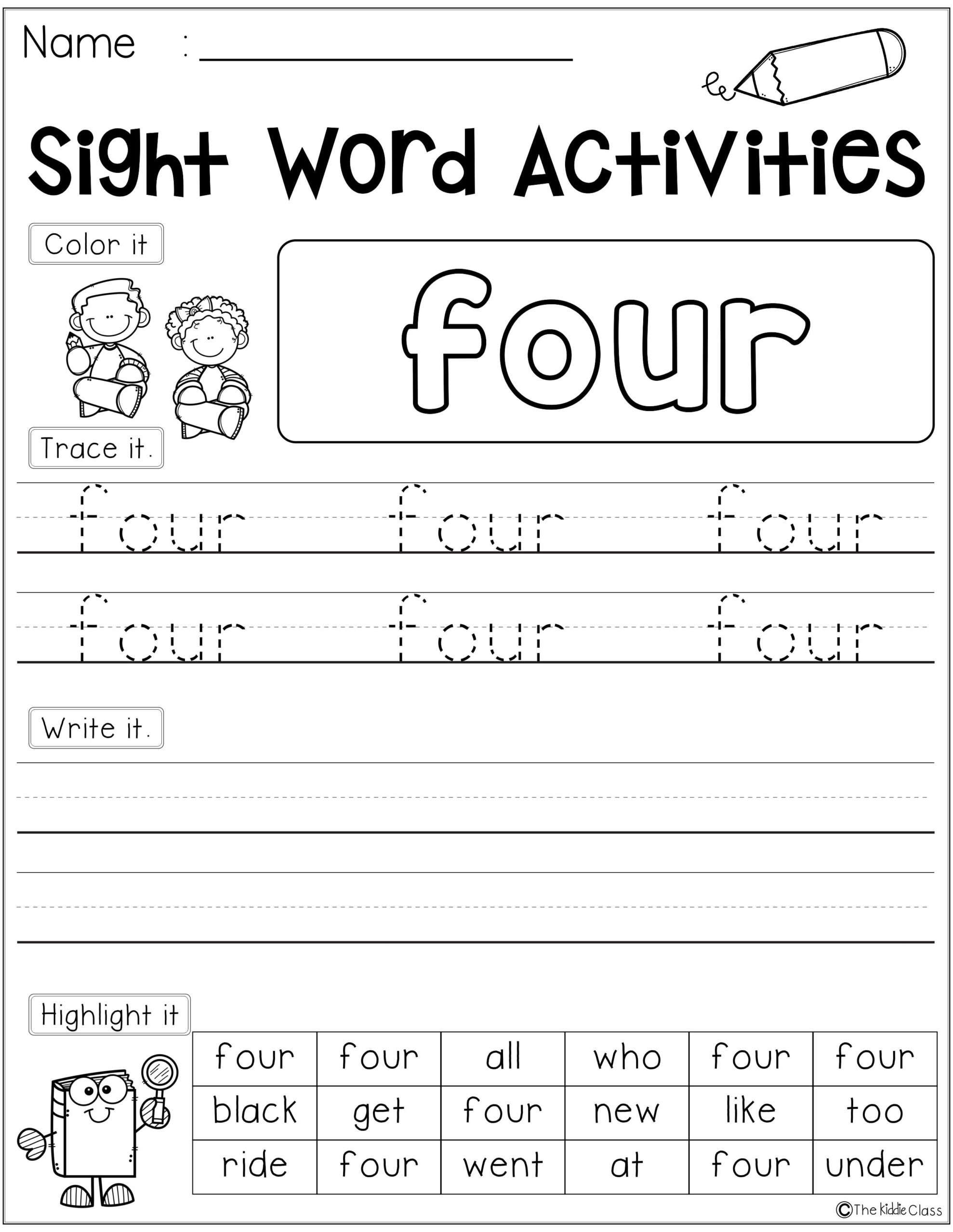 Free Sight Word Activities. There Are 10 Pages Of Sight Word