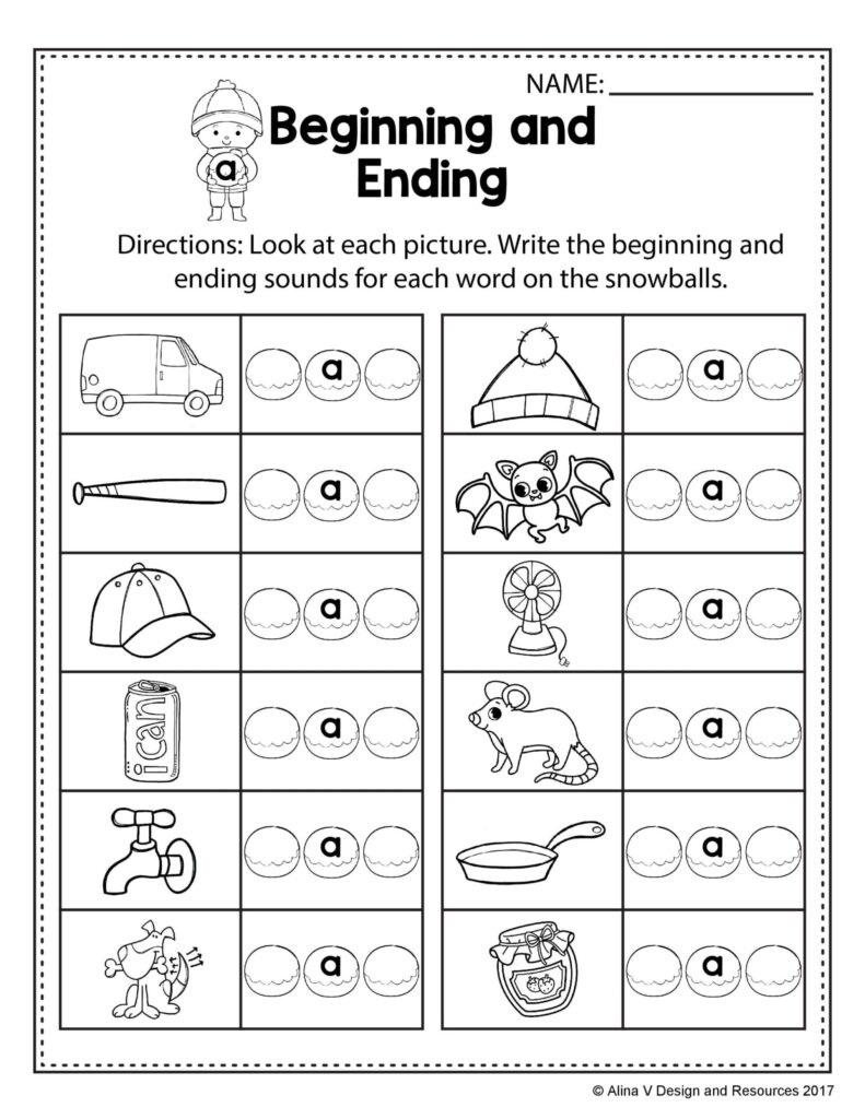 Free Winter Literacy Worksheet For Kindergarten No Prep
