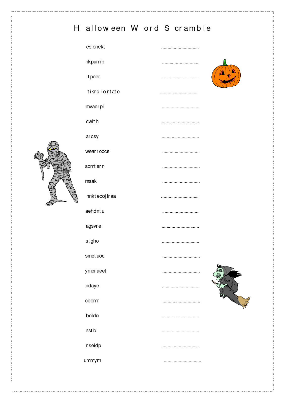 Free Word Scrambles Worksheets | Activity Shelter