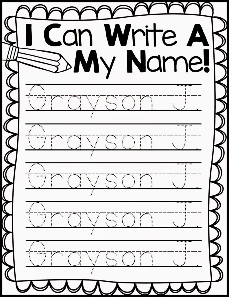Freebie Friday Name Handwriting Practice Kindergarten Names Regarding Name Tracing Freebie