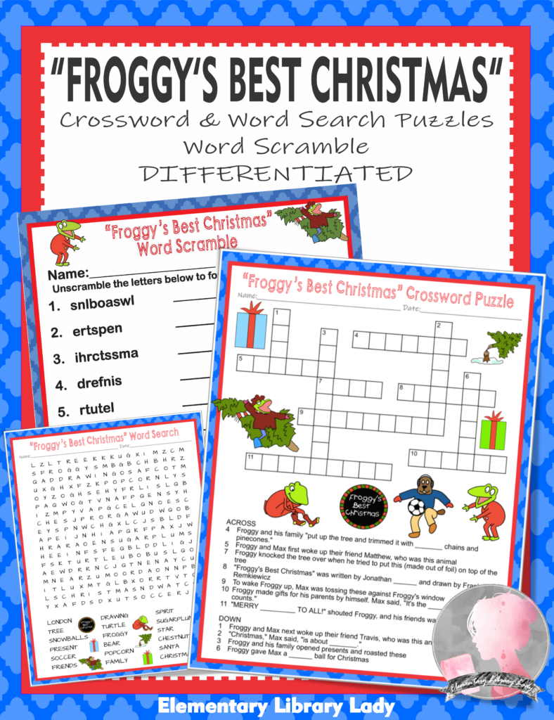 Froggy's Best Christmas" Activities Crossword Word Searches