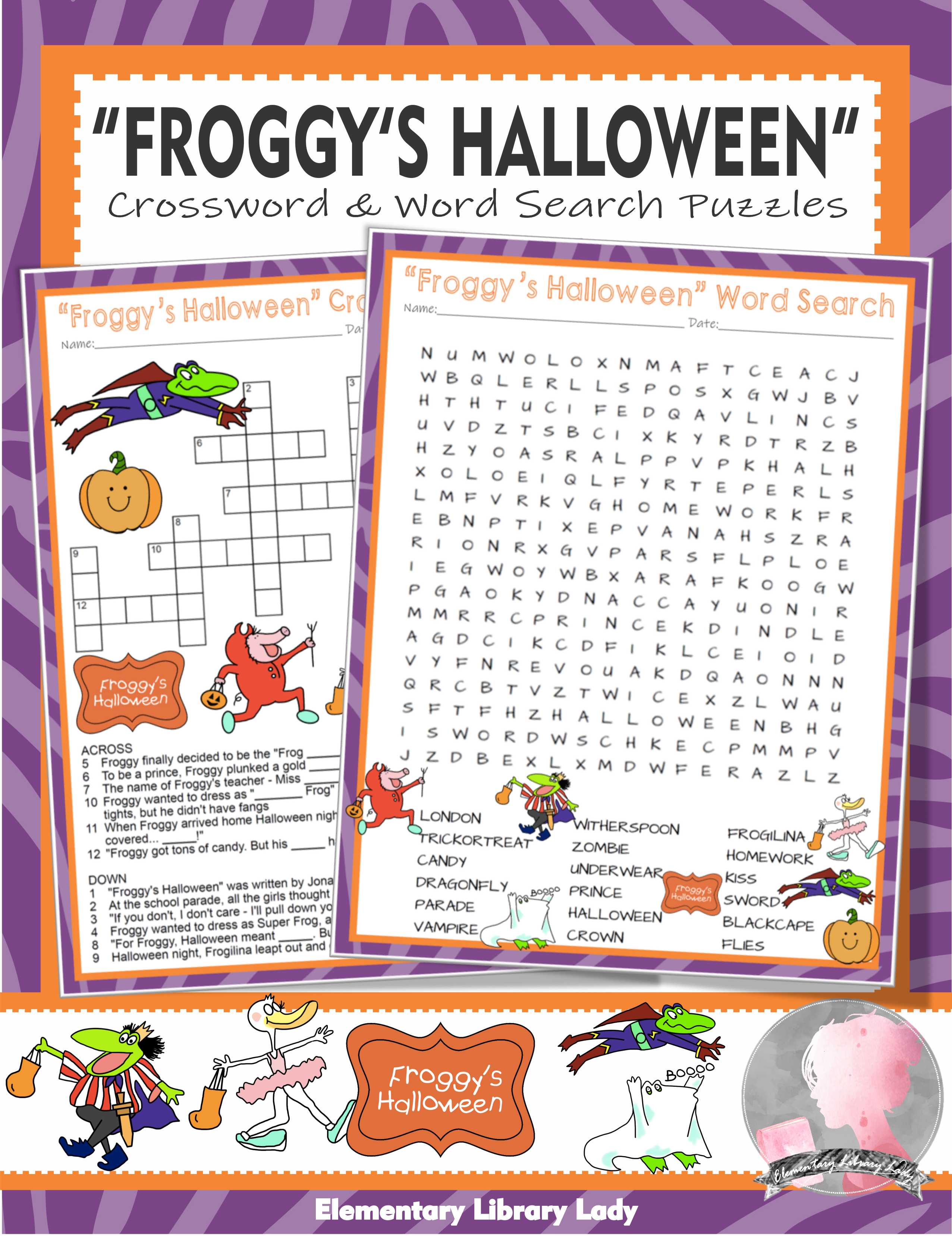 Froggy&amp;#039;s Halloween&amp;quot; Activities London Crossword Puzzle And