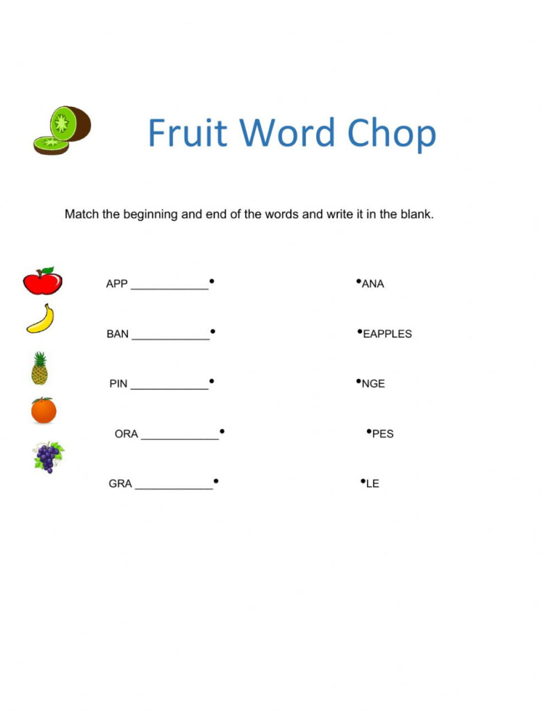 Fruit Chop And Opposites   Interactive Worksheet