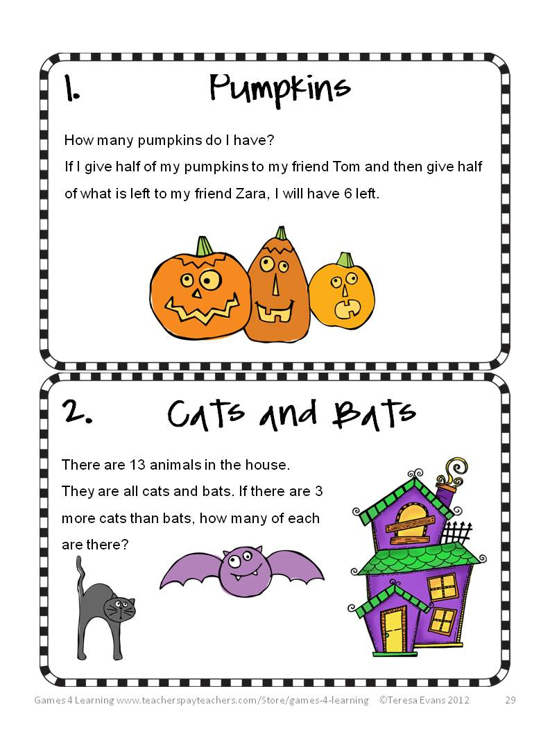 Halloween Brain Teaser Worksheets