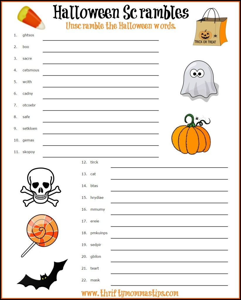 Fun Halloween Word Scramble Words Scrambled Super Teacher