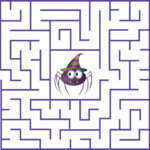 Fun Mazes For Kids Spider | Mazes For Kids, Halloween Maze