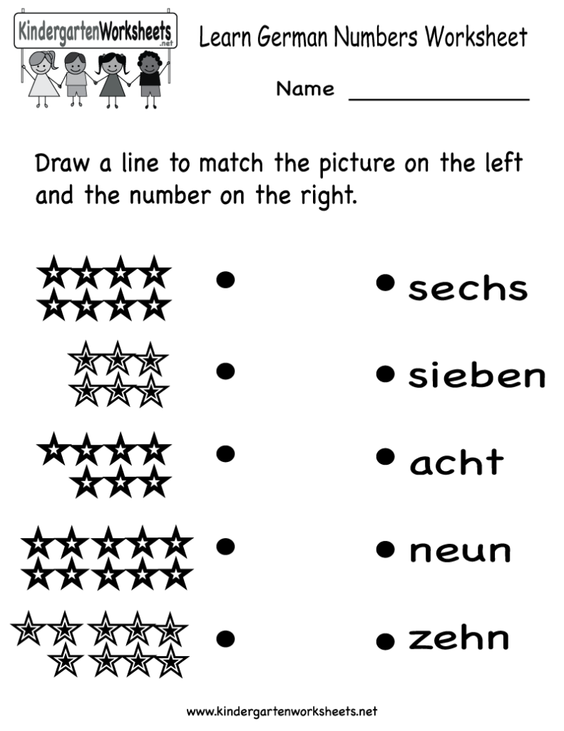 German Numbers Worksheet Printable | Language Worksheets