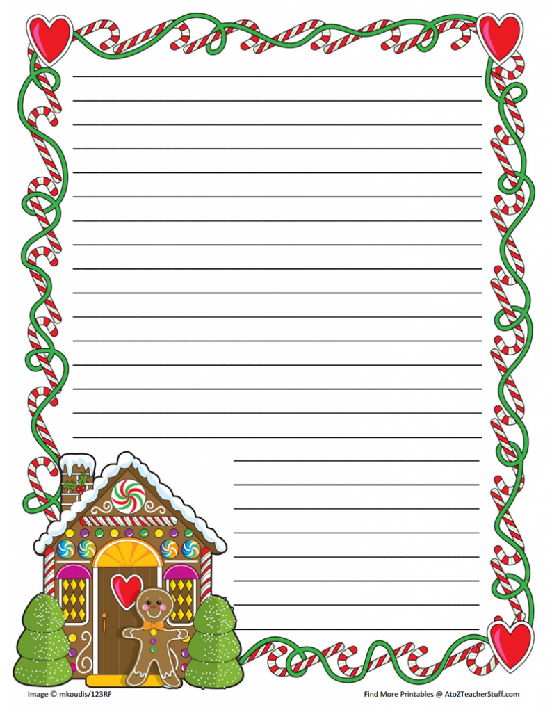 Gingerbread Printable Border Paper With And Without Lines