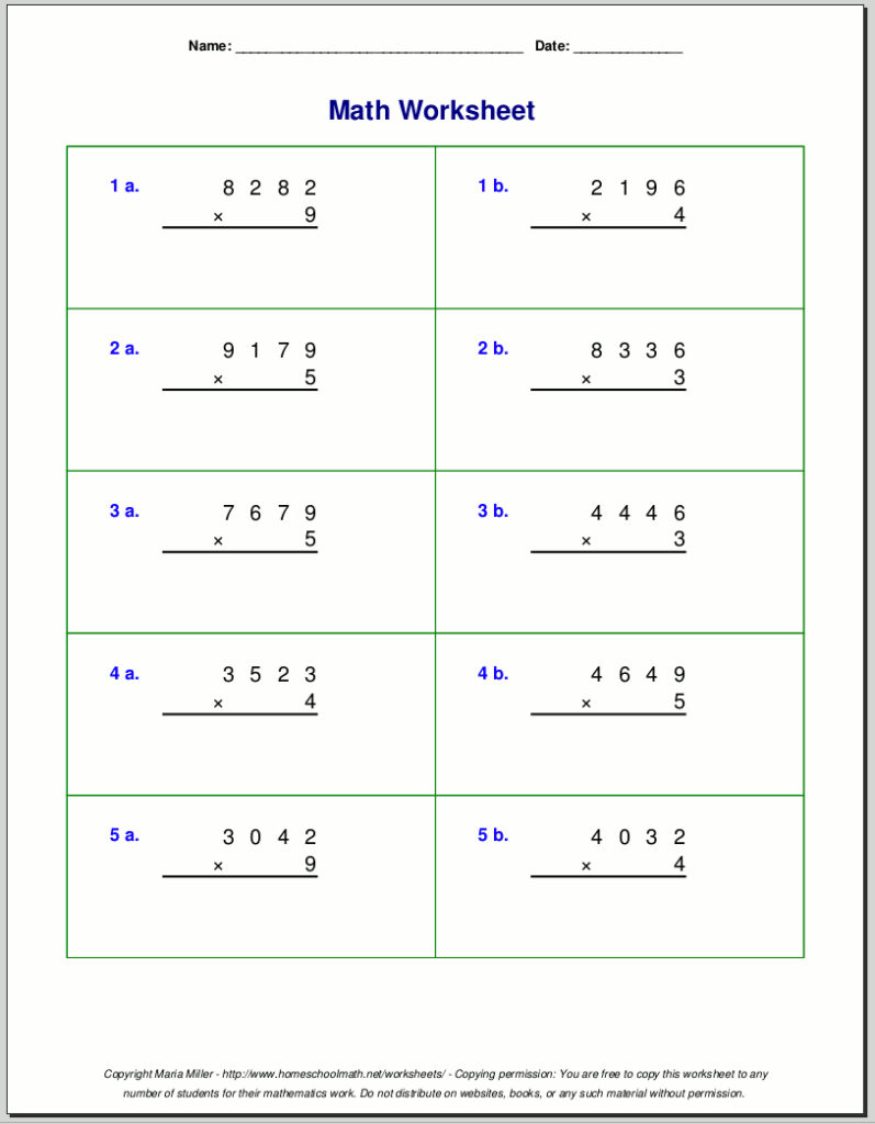 Grade 4 Multiplication Worksheets Pdf 4 Multiplication