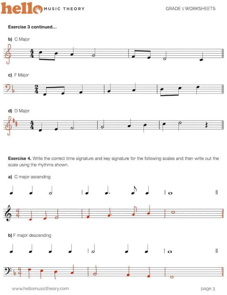 Grade Music Theory Worksheets Hellomusictheory Piano