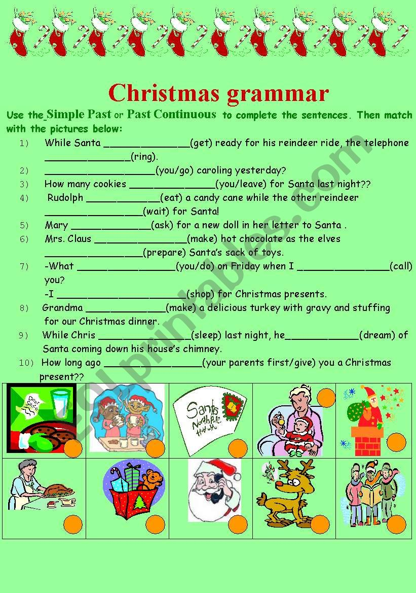 Christmas Worksheets Printables English