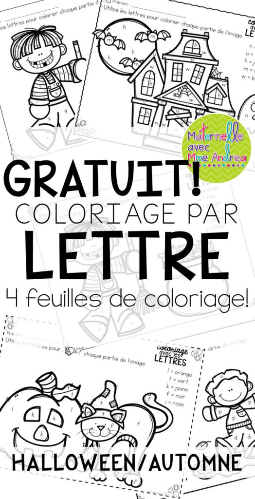 Gratuit! Free French Fall/halloween Colourletter Sheets